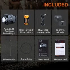 Fenix GL22 Rechargeable Weapon Light With Red Laser | 750 Lumens -Cheap Brightguy Store Fenix GL22 Rechargeable Weapon Light with Red Laser 3 600x600 1